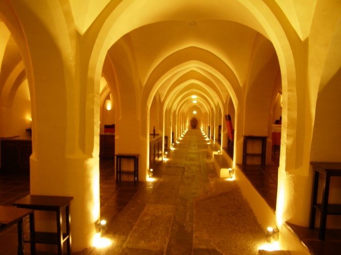 Vista da sala de refeições e pequenos almoços do Convento